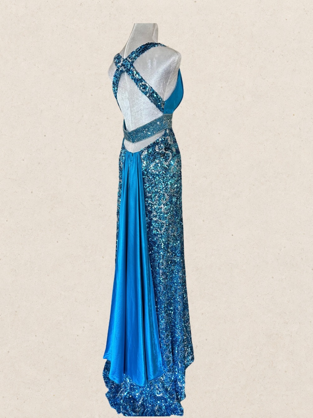 VINTAGE TURQUOISE SEQUIN DRESS